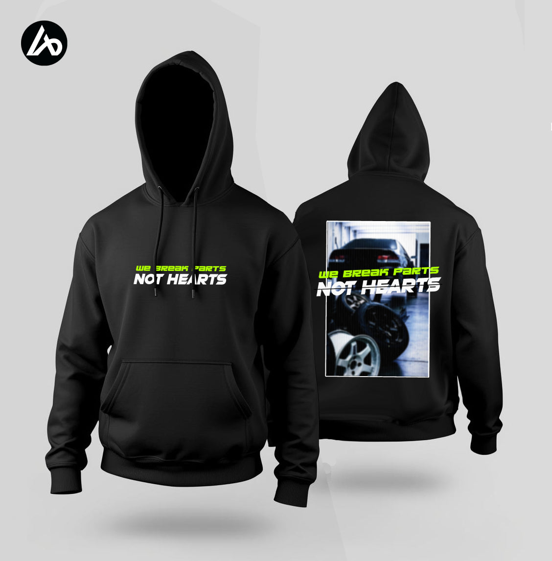 Break Parts Not Hearts Black Hoodie