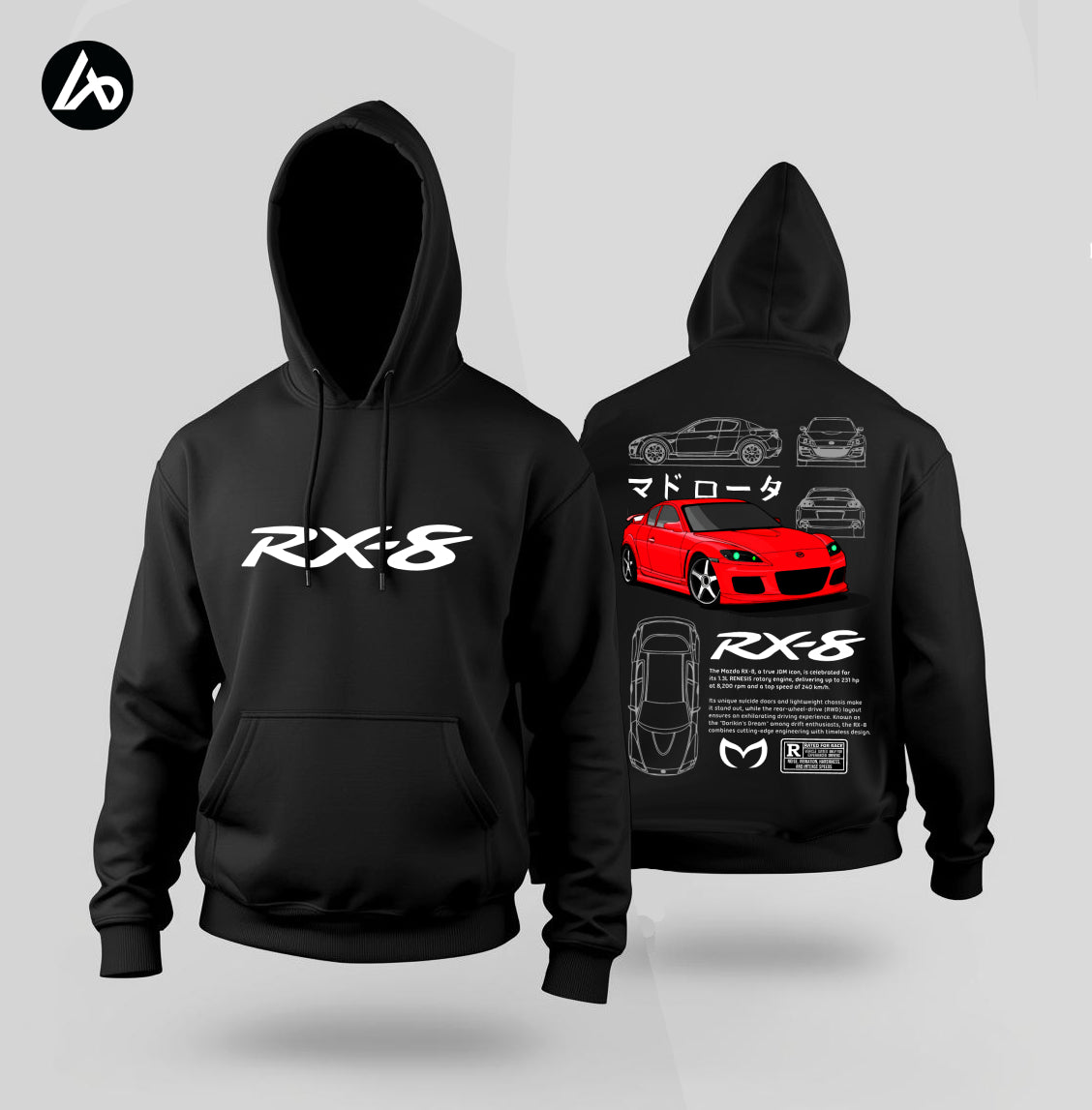Mazda RX8 Black Hoodie