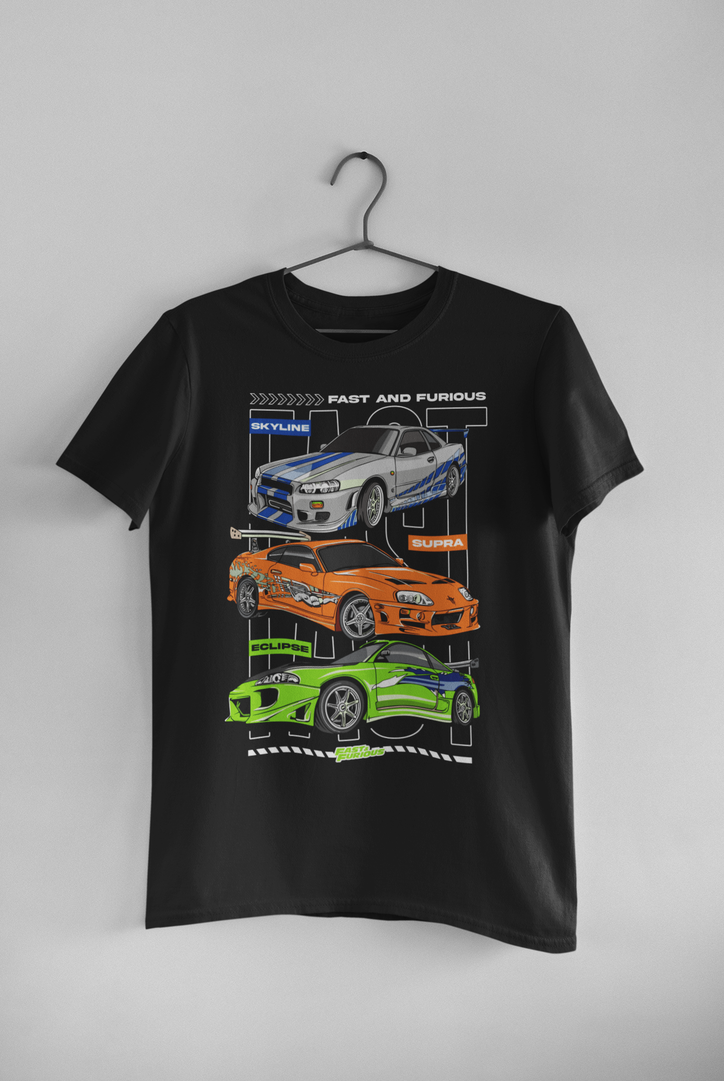 Fast & Furious Cars Black Tee