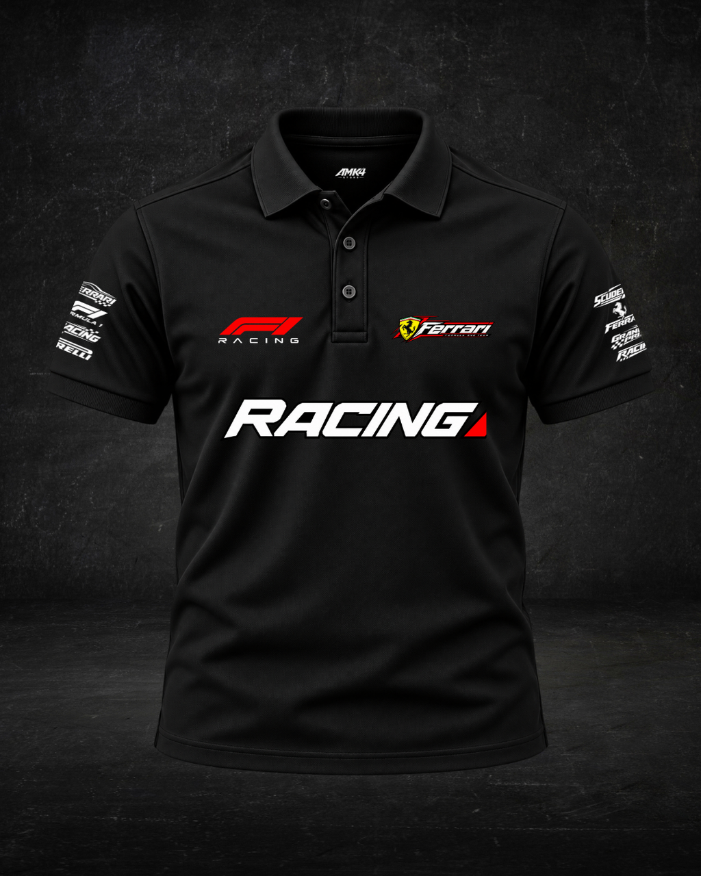 Ferrari F1 - Black Polo T-shirt 01