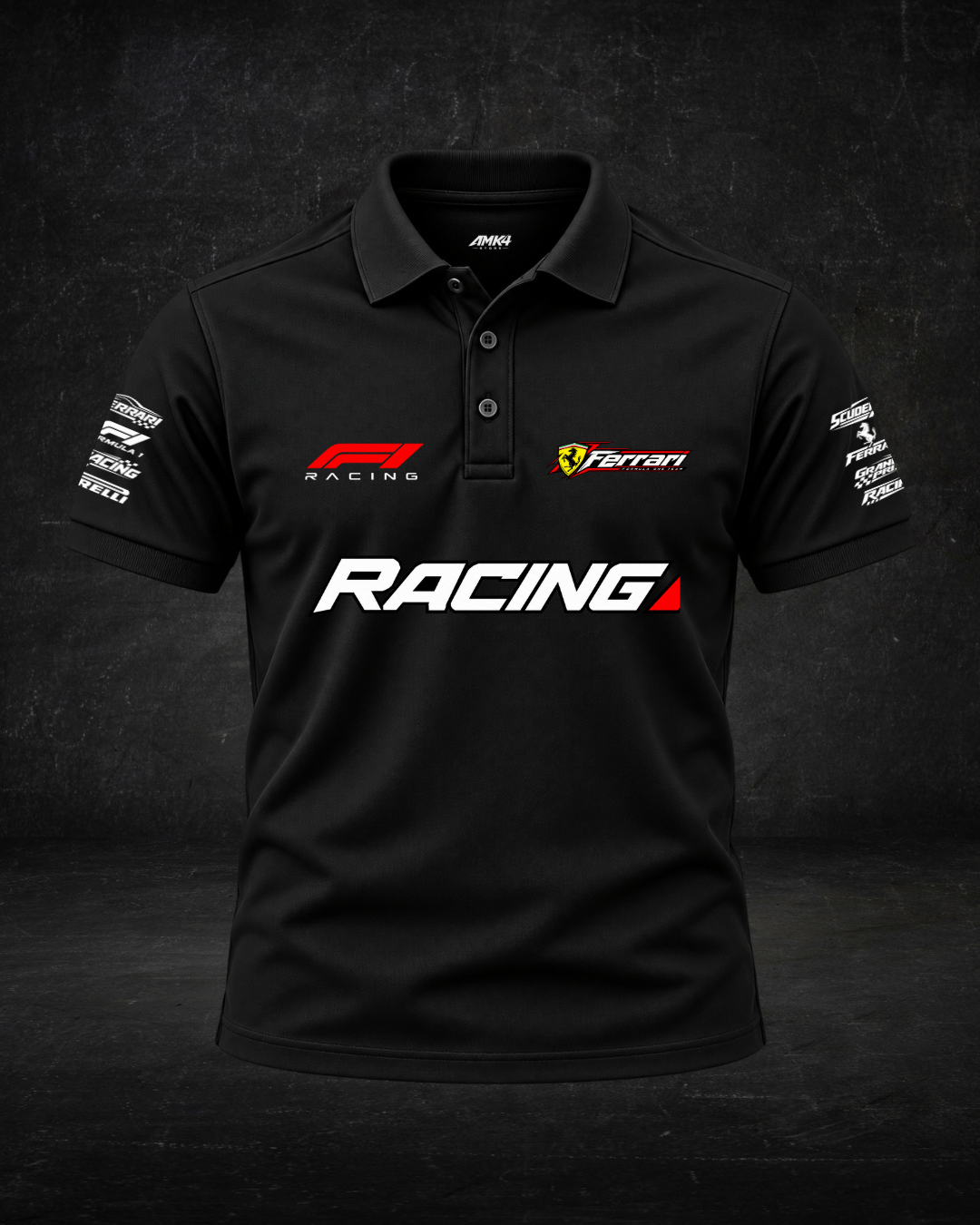 Ferrari F1 - Black Polo T-shirt 01