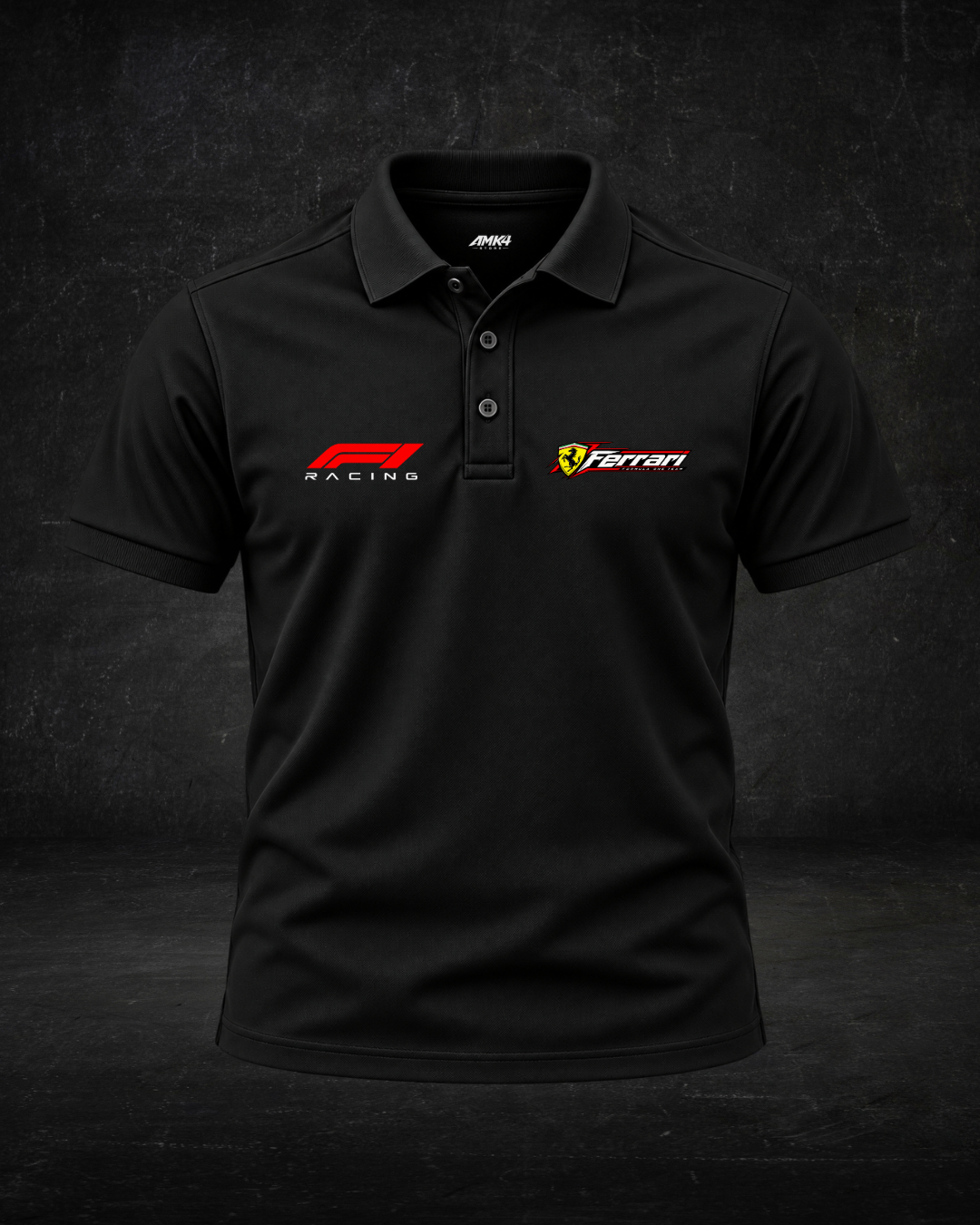 Ferrari F1 - Black Polo T-shirt 02