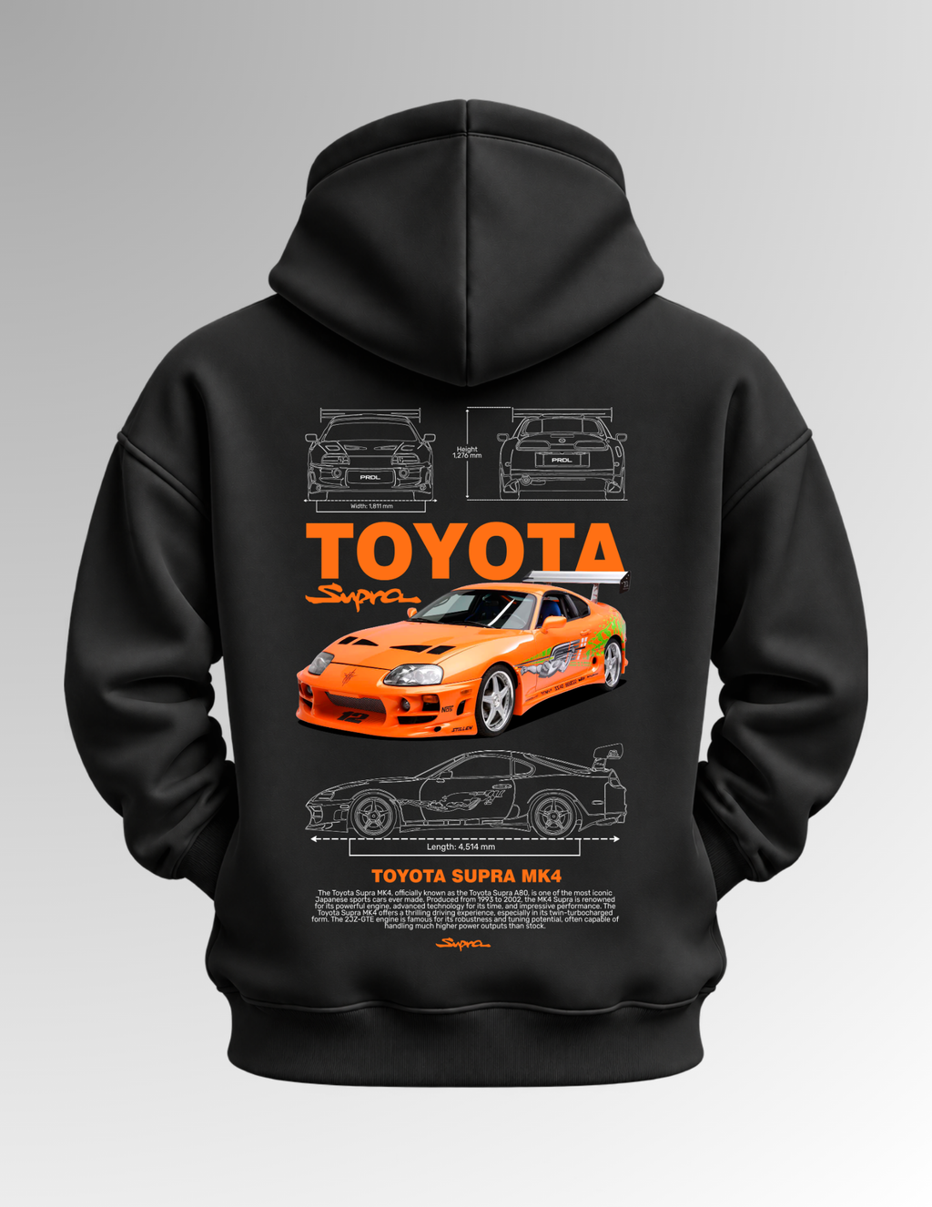 Toyota Supra MK4 - Black Hoodie