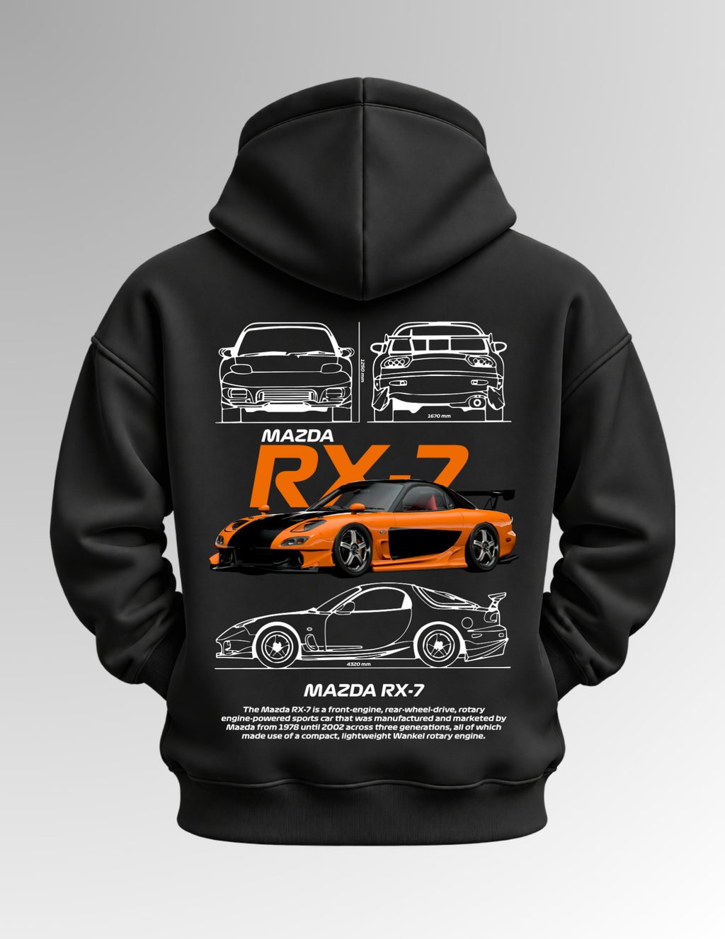 Mazda RX7- Black Hoodie