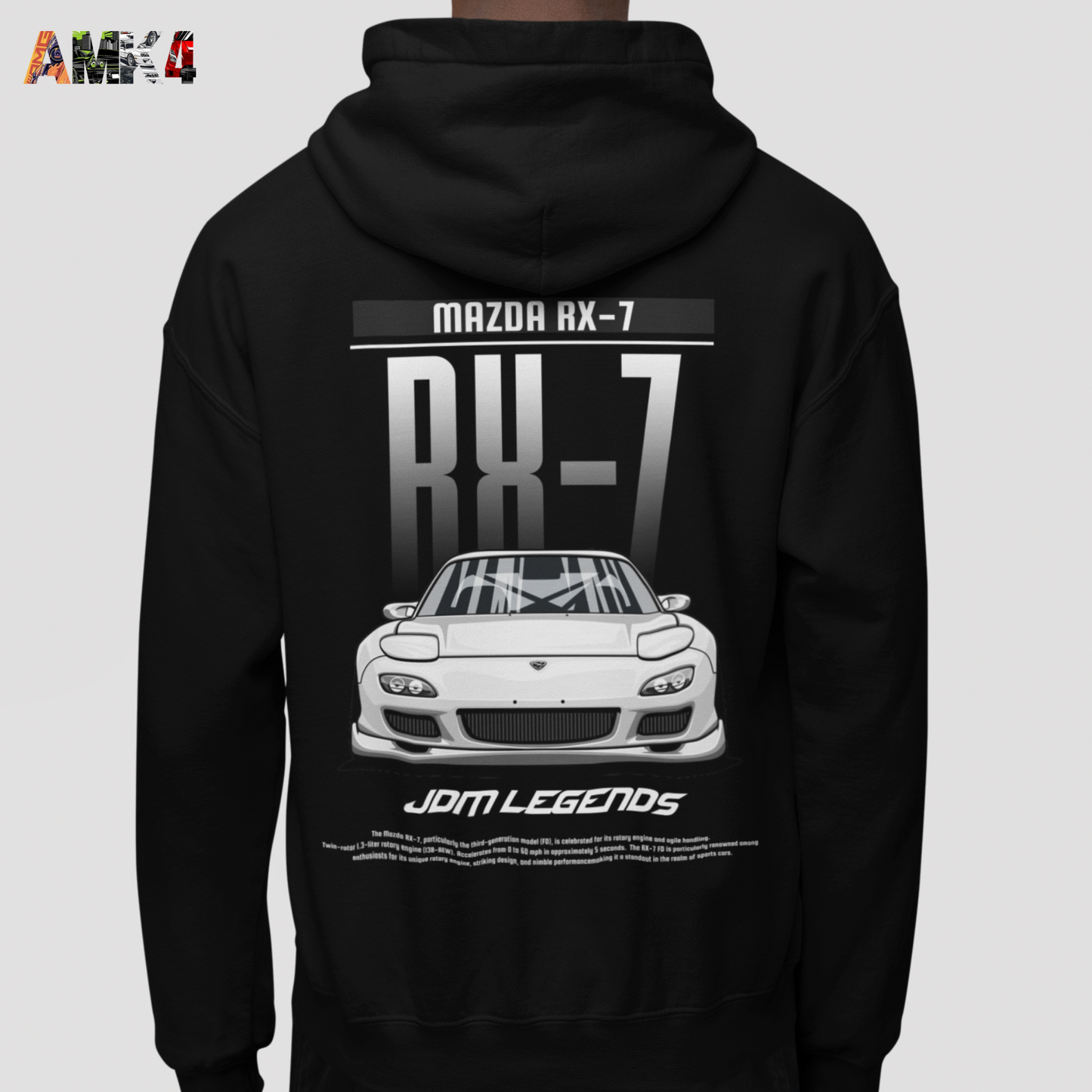 Mazda RX7 Black Hoodie