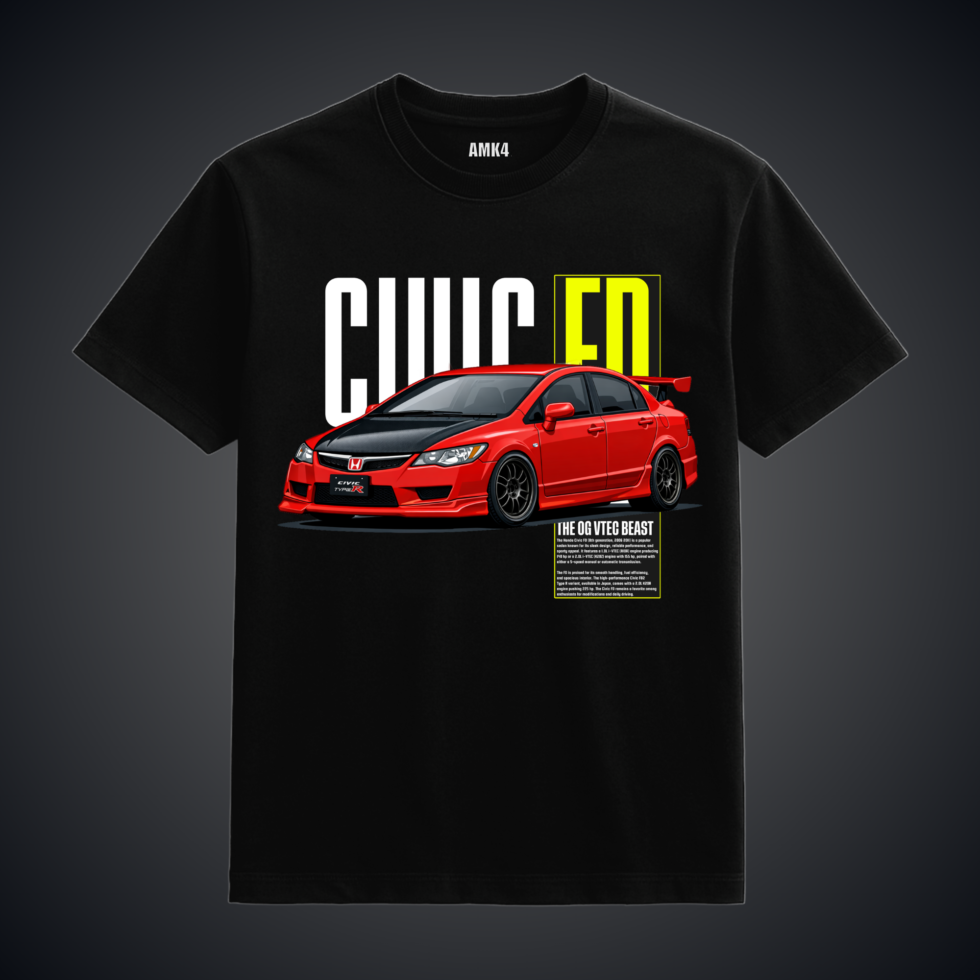 Civic FD - Black  Tee