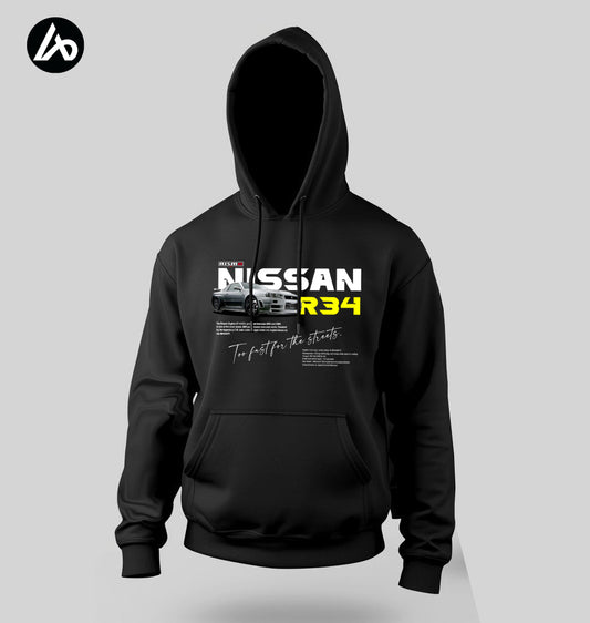 Nissan GTR R34 Black Hoodie