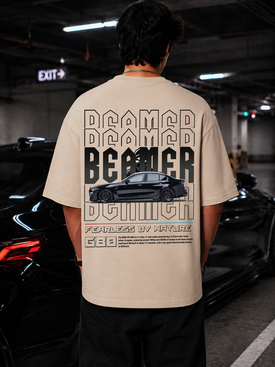 Beamer G80 - Beige Oversized Tee