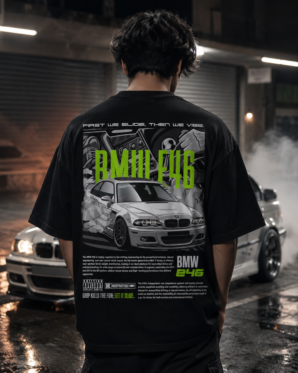 BMW E46 Drift Car - Oversized Tees