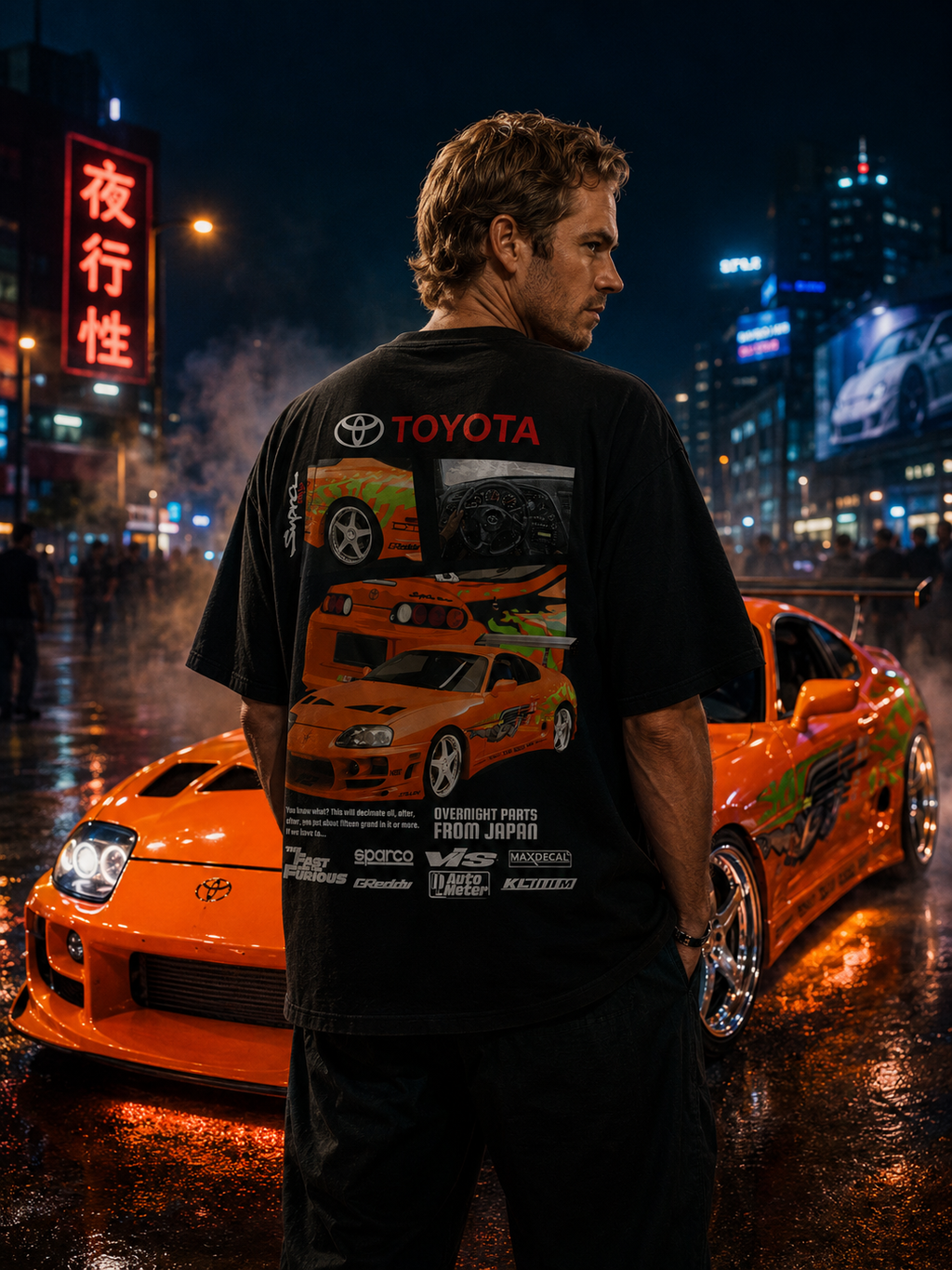 FnF Supra MK4 - Black Oversized Tee