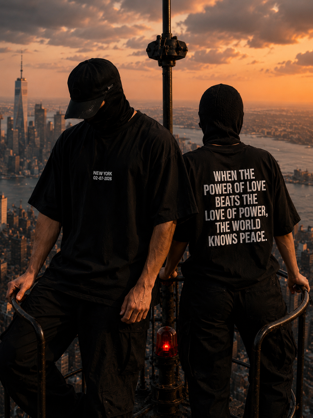 The World Knows Peace - Black Oversized Tee