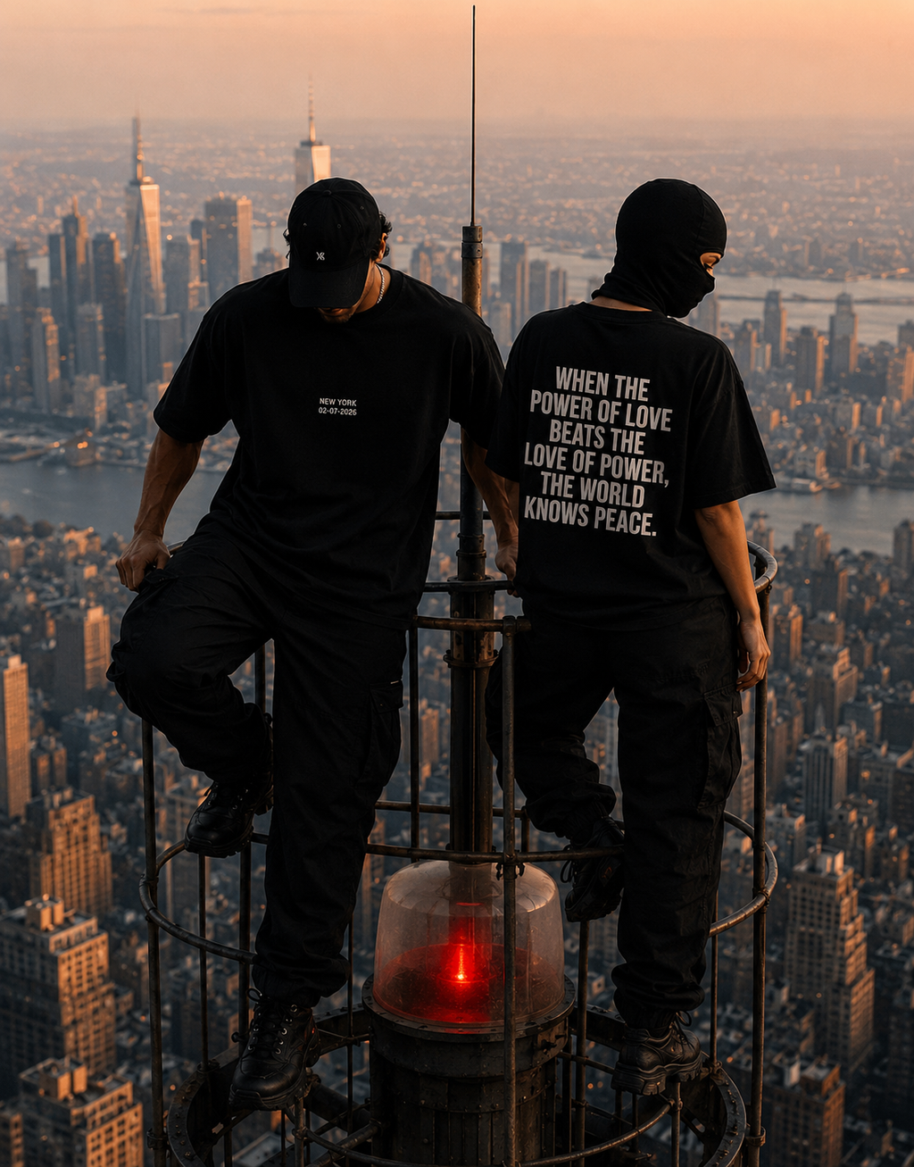 The World Knows Peace - Black Oversized Tee