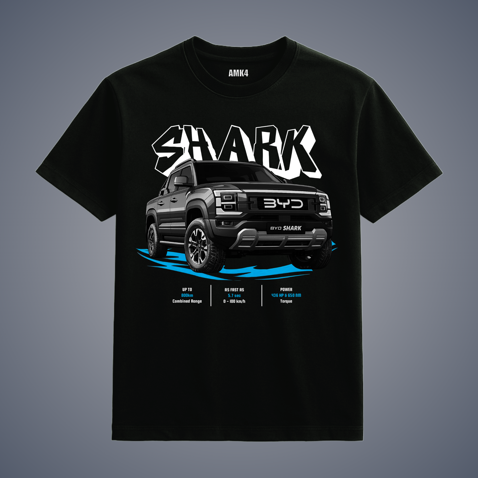 BYD Shark - Black Tee
