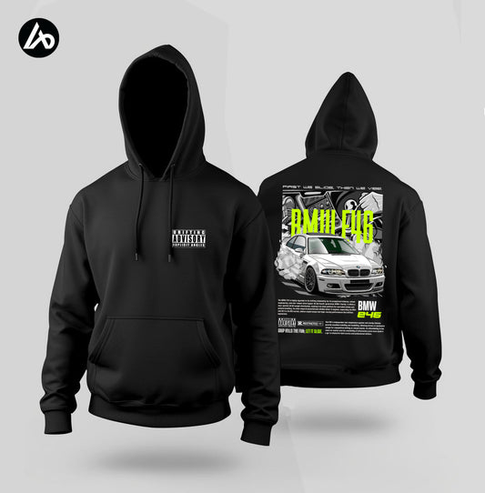 E46 Drift Car Black Hoodie