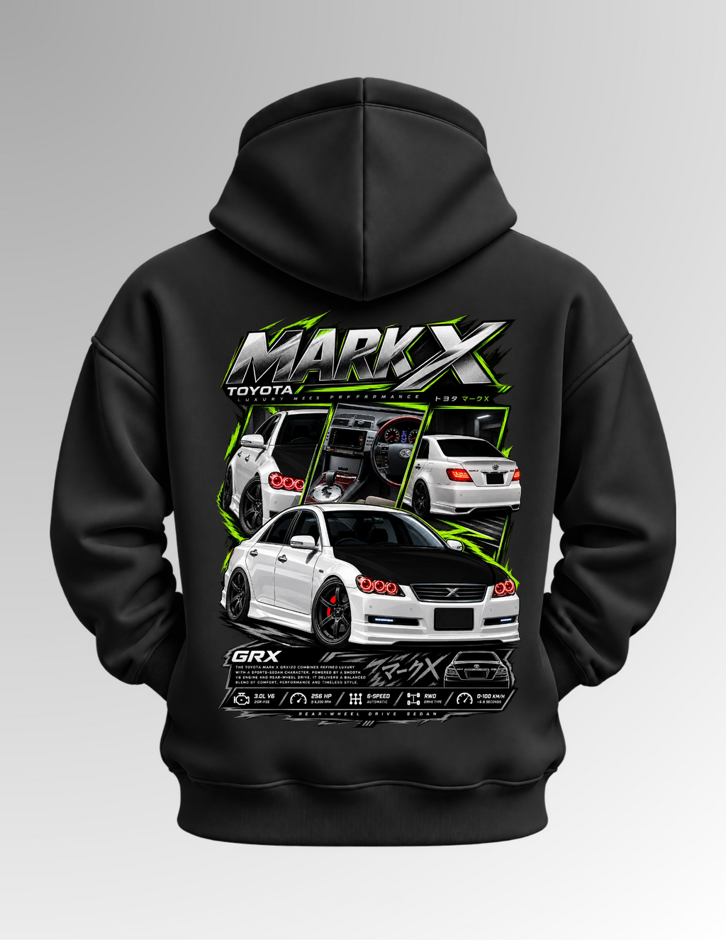 Toyota Mark X - Black Hoodie 01
