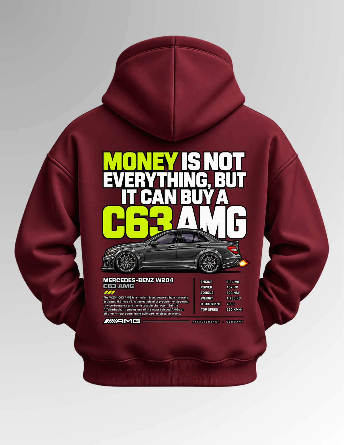 C63 AMG W204 - Burgundy Hoodie