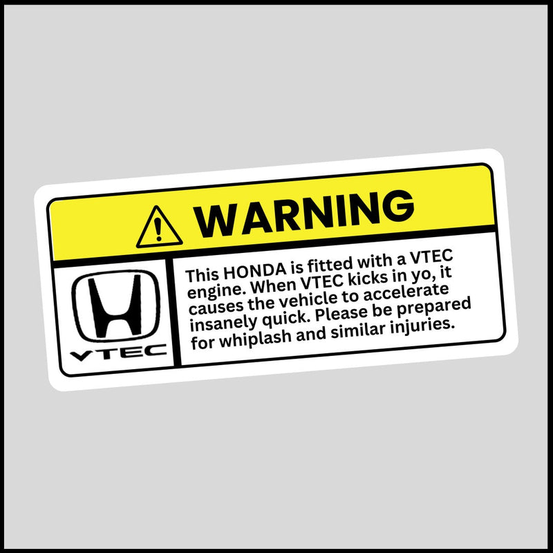 Honda Warning Sticker
