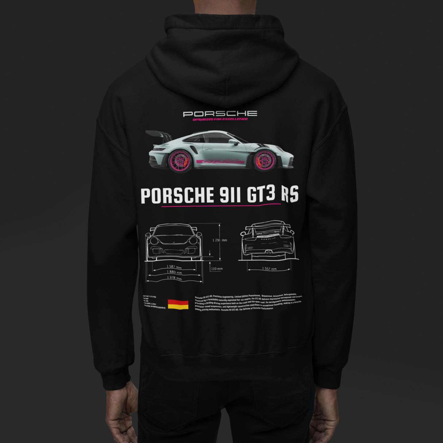 Porsche 911 GT3 RS Black Hoodie