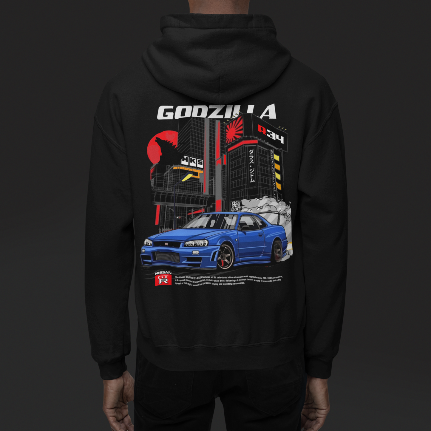 GTR R34 Black Hoodie