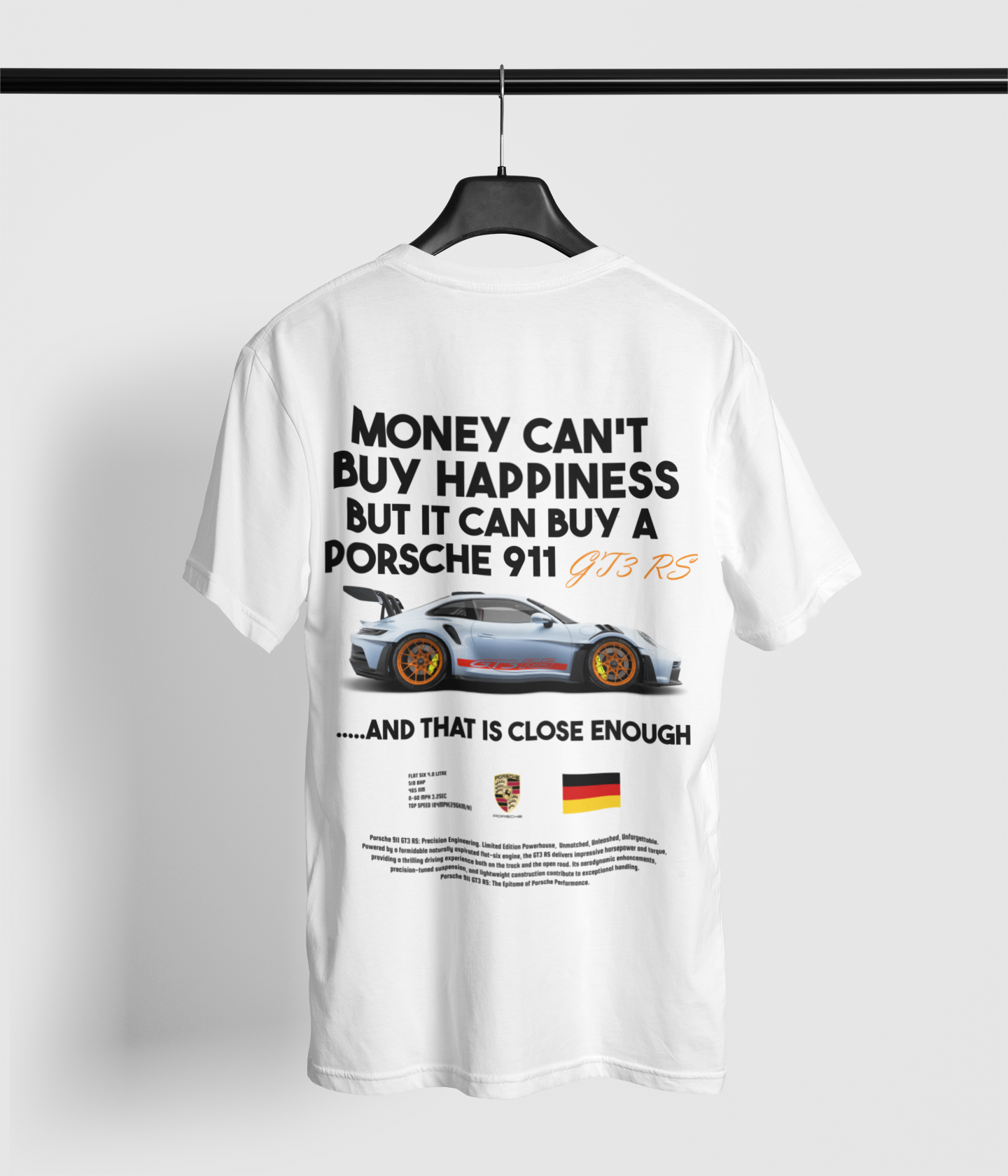 Porsche 911 GT3 RS: Money Can't Buy Happiness T-shirt