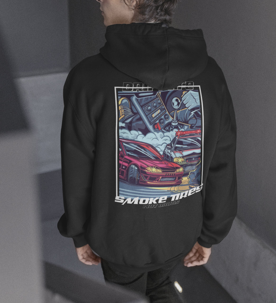 Smoke Tires Black Hoodie