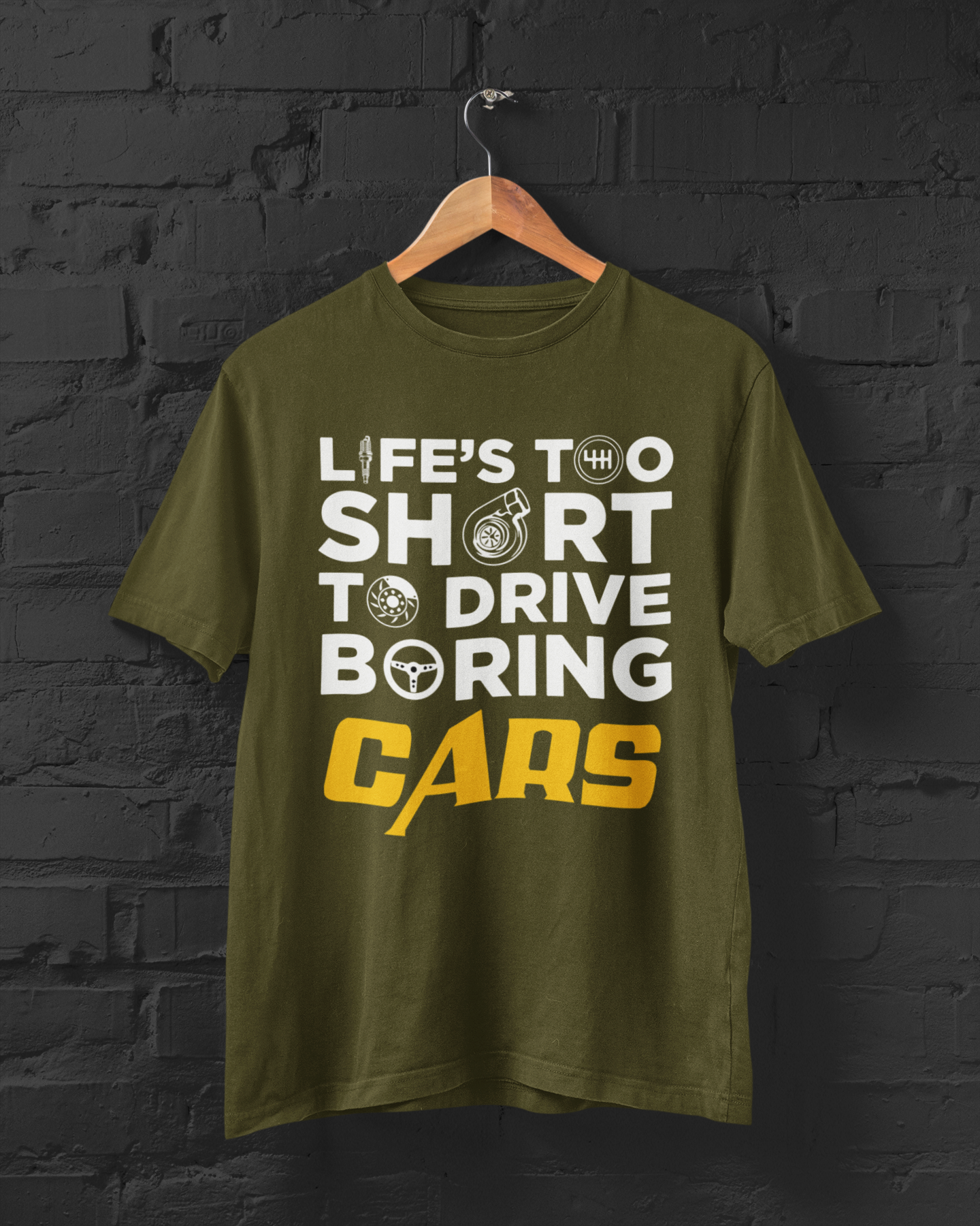 Life's Too Short Olive Green Tee