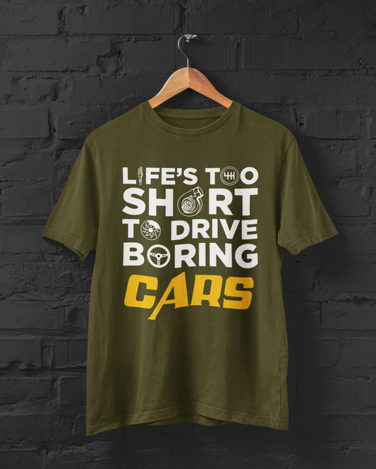 Life's Too Short Olive Green Tee