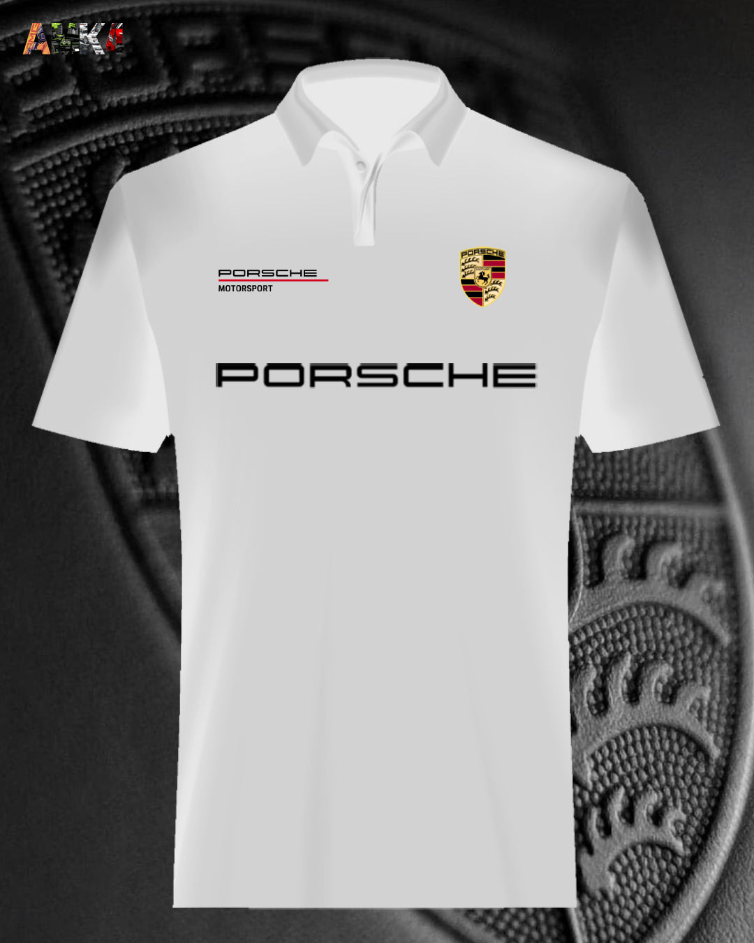 Porsche Motorsports Black/White Polo