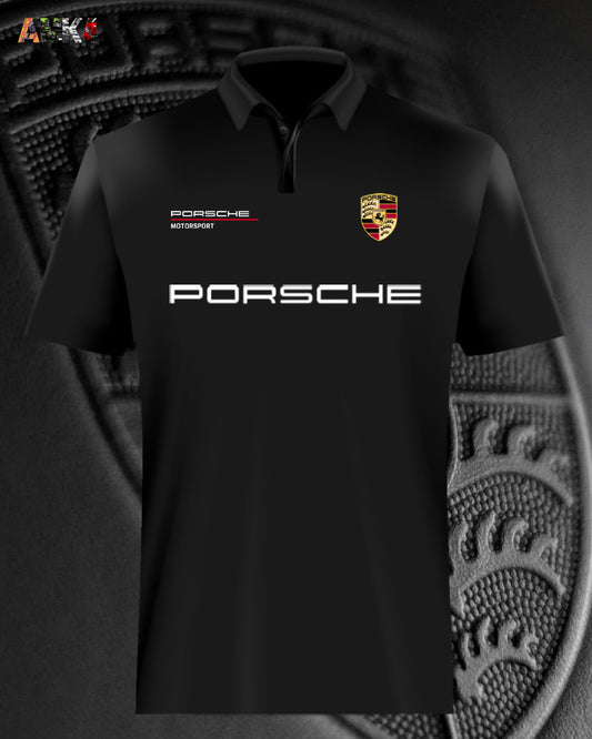 Porsche Motorsports Black/White Polo