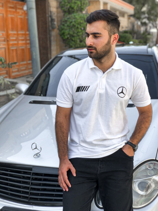 Mercedes White Polo Shirt