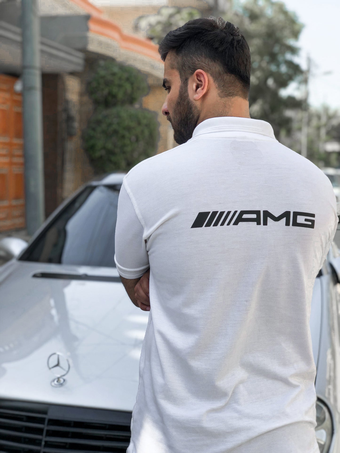 Mercedes White Polo Shirt